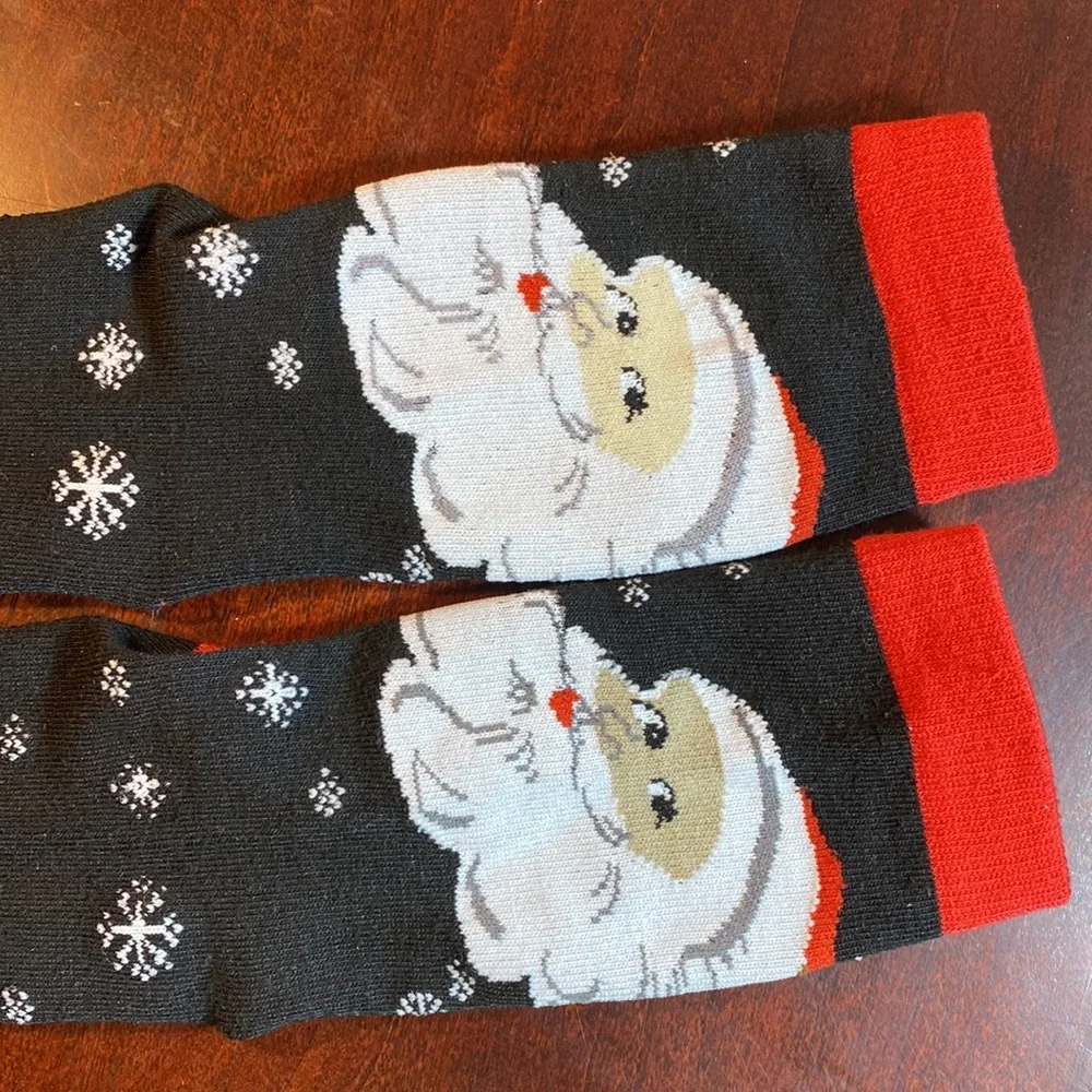 3 - Pack Christmas Novelty Crew Socks – Snowman, Polar Bear & Striped Tree NWOT